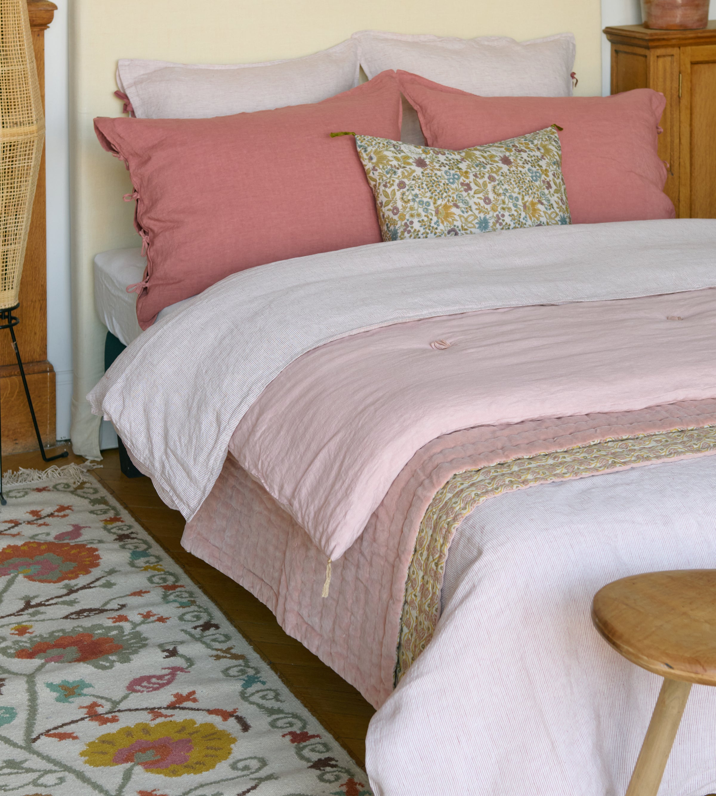 Fil à Fil Bed Linen Set - Bois de rose