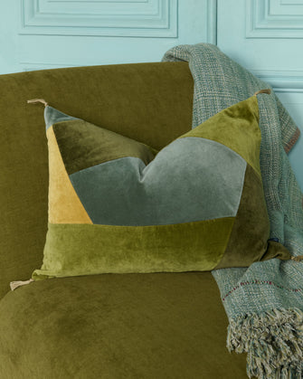 House de coussin Orion en velours lavé couleur Mousse