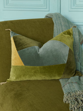 House de coussin Orion en velours lavé couleur Mousse