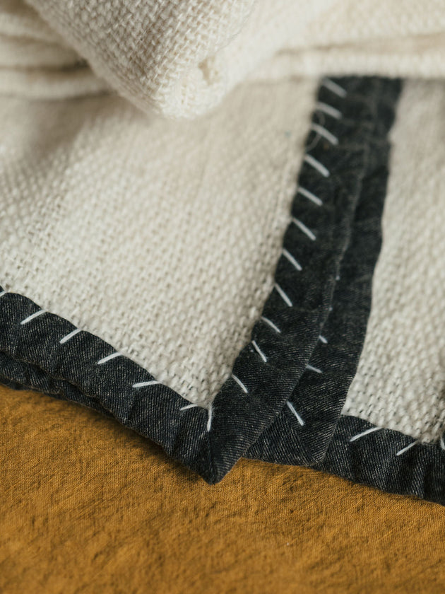 Linge de lit en khadi de coton blanc