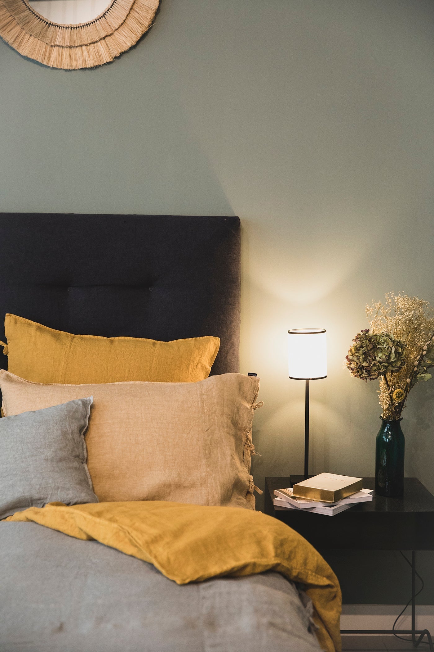 Linge de lit : parure de lit en lin lavé