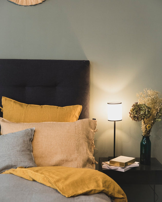 Linge de lit : parure de lit en lin lavé