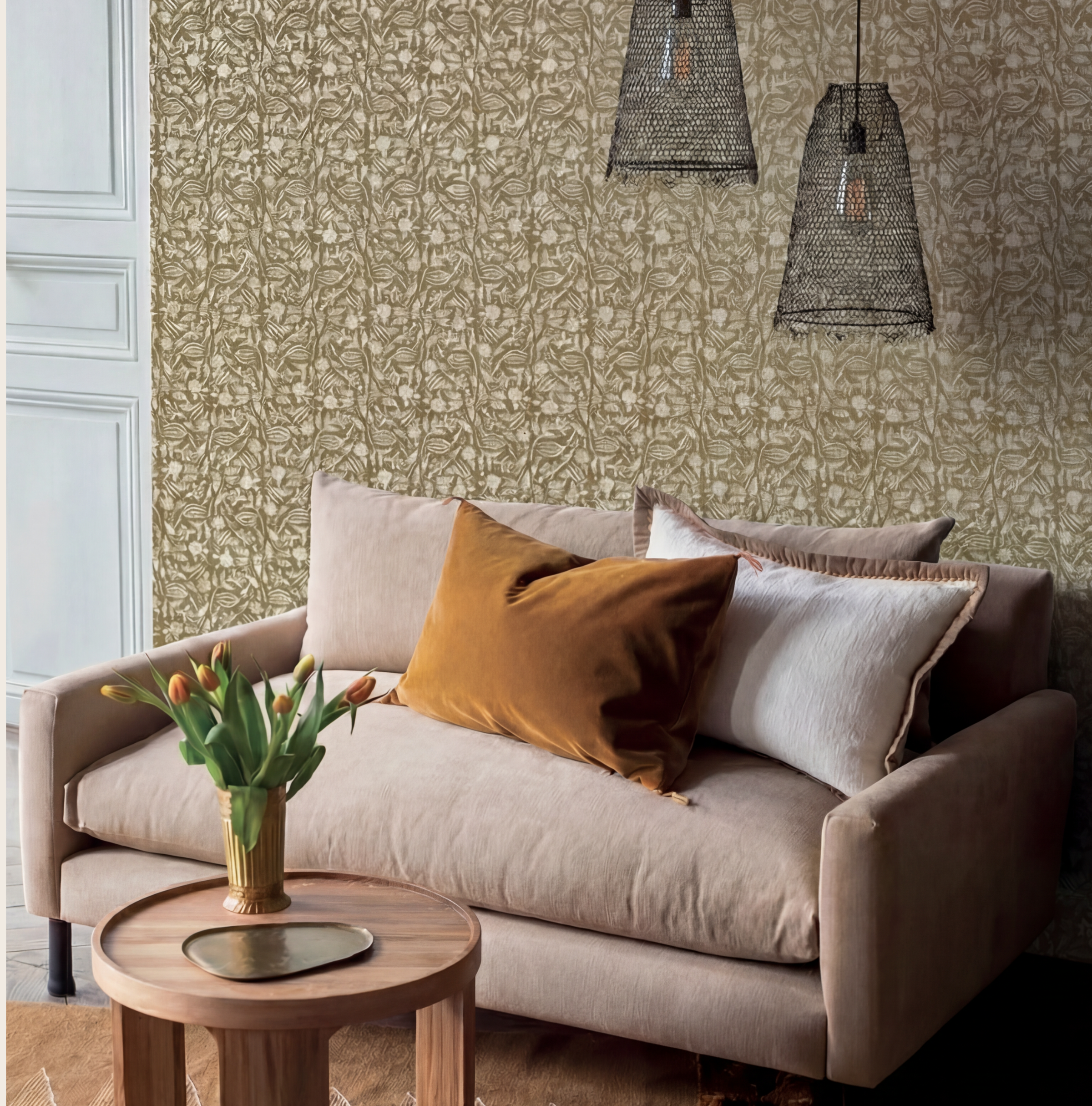 Papier Peint Tulipan curcuma