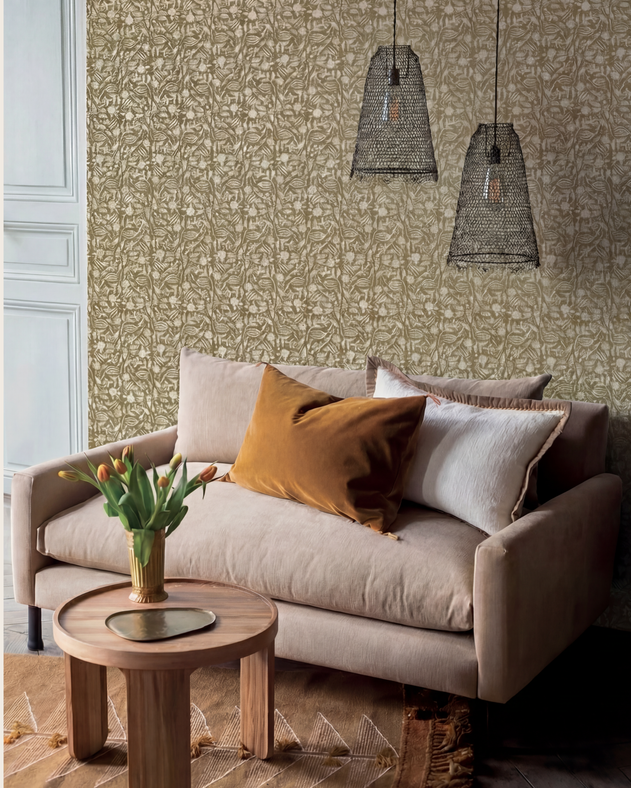 Papier Peint Tulipan curcuma