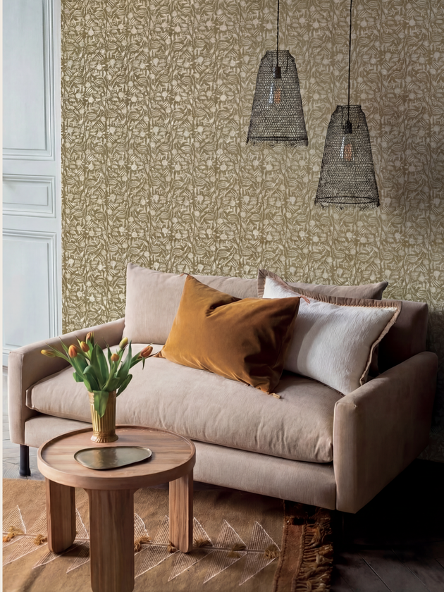 Papier Peint Tulipan curcuma