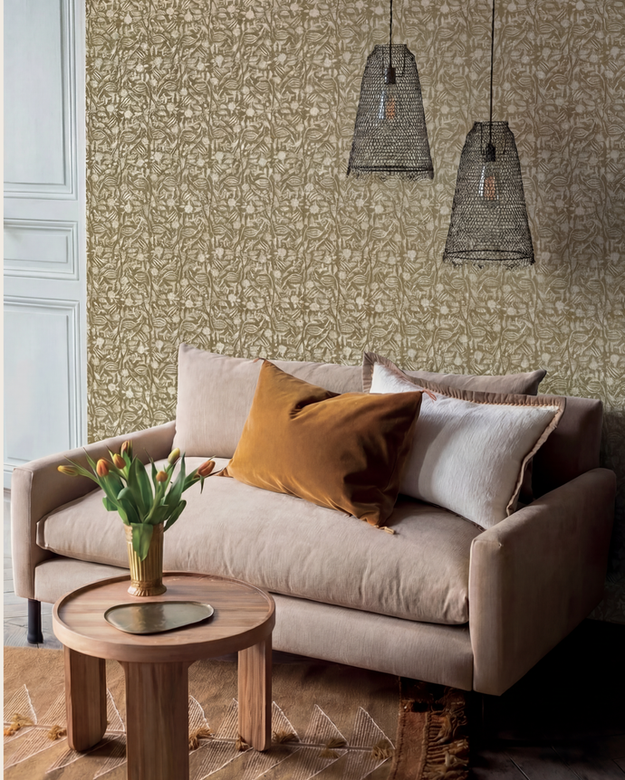 Papier Peint Tulipan curcuma