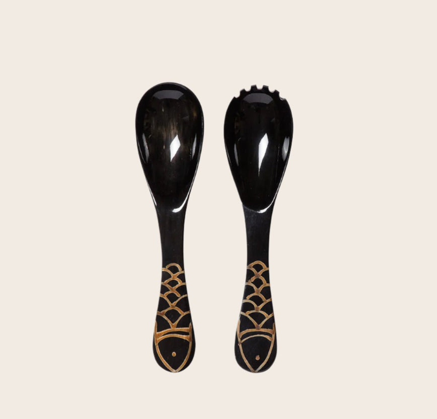 Grand couverts à salade en corne