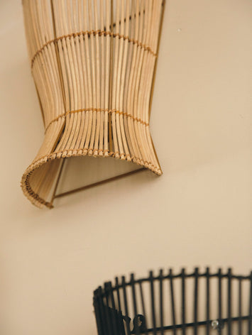 Applique murale en rotin naturelle