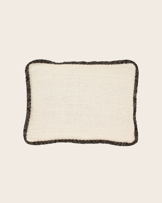 Housse de coussin Khadi en khadi de coton blanche et noire