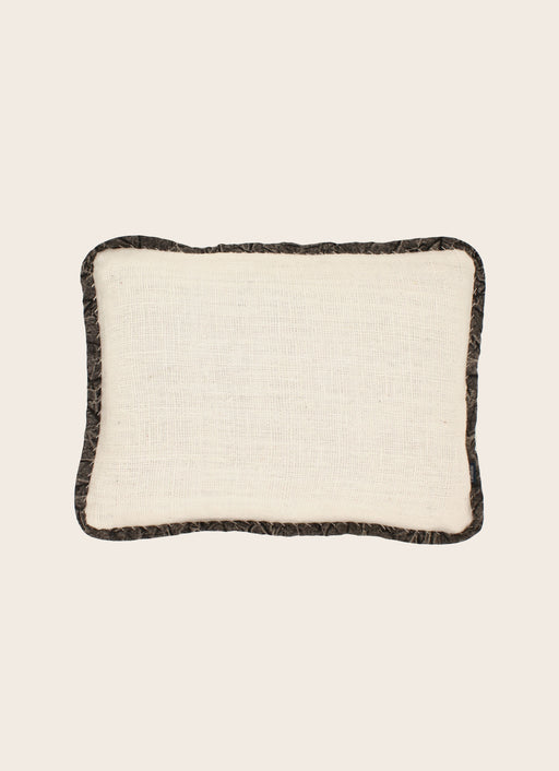 Housse de coussin Khadi en khadi de coton blanche et noire