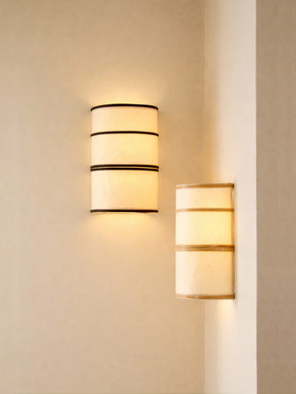 Applique en bambou de couleur naturelle et noire à accrocher au mur