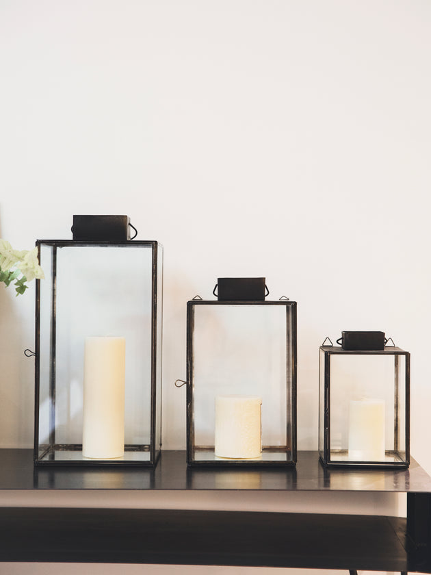 Lanterne en acier brut