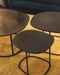 Détail des tables basses Ame en acier brut