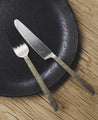 Fourchette et couteau avec manche doré