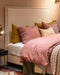 Drap housse Selena en lin lavé rose 