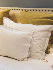 Set de deux petites housses de coussins rectangualires en coton biologique Bora
