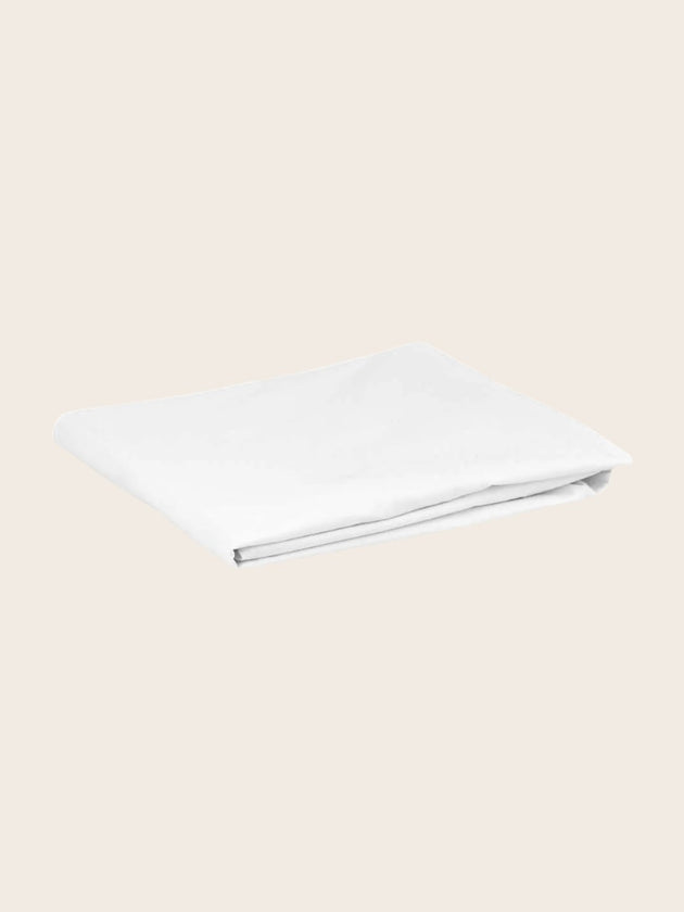 Linge de lit : drap housse blanc en coton bio blanc