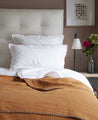 Linge de lit : drap housse blanc en percale de coton bio blanc