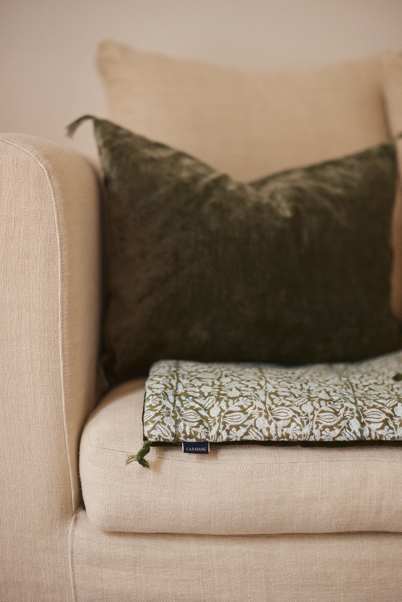 Sofa cover en velours et coton
