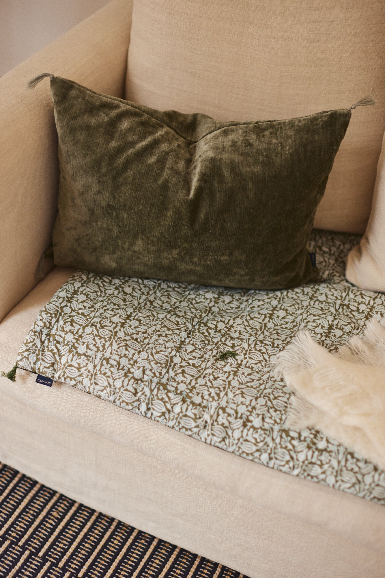 Sofa cover en velours et coton