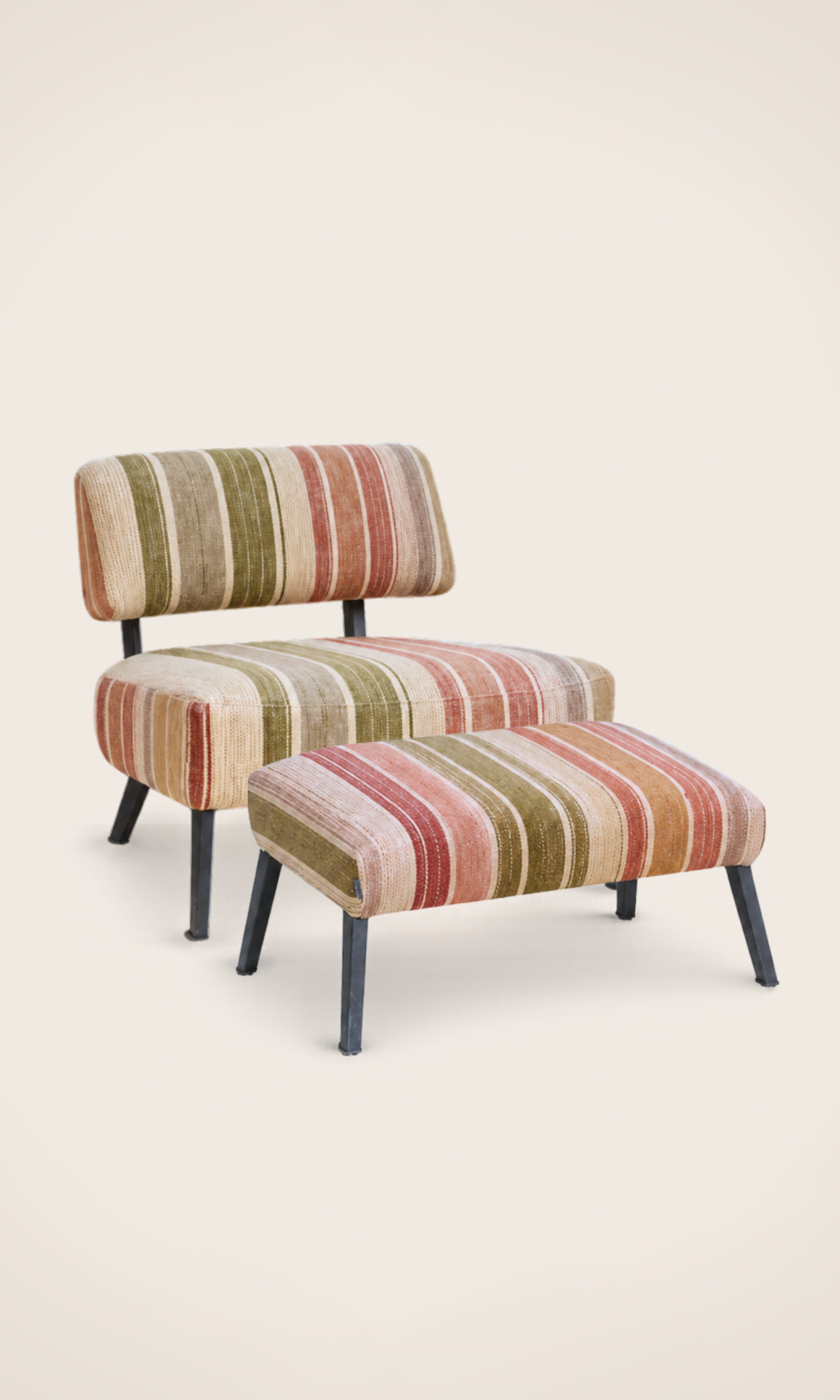 Kaar Siroko armchair and footstool