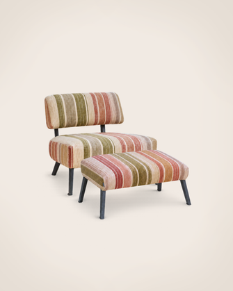 Kaar Siroko armchair and footstool