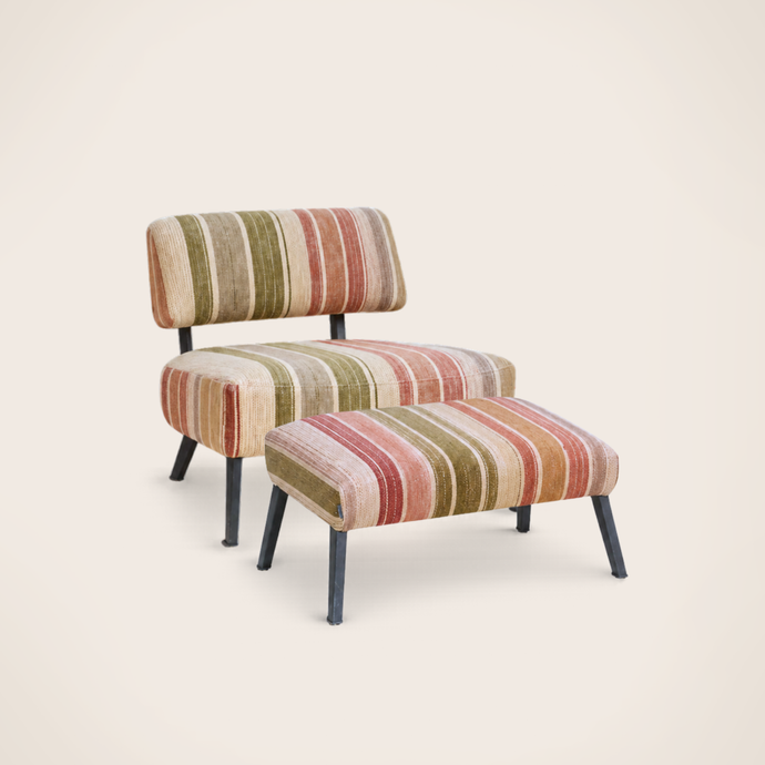 Kaar Siroko armchair and footstool
