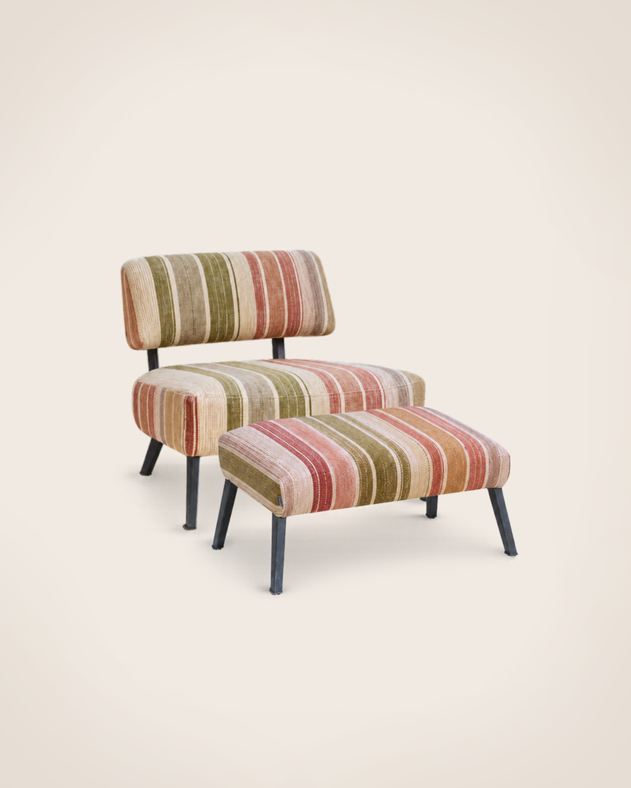 Kaar Siroko armchair and footstool