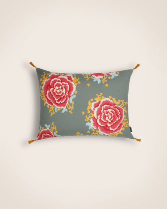Housse de coussin aux motifs floraux lichen