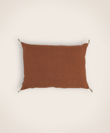 Housse de coussin Luni en lin fabriquée en France couleur biscuit