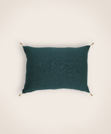 Housse de coussin Luni en lin fabriquée en France couleur colvert