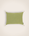 Housse de coussin Luni en lin fabriquée en France couleur olive