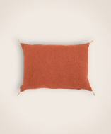 Housse de coussin Luni en lin fabriquée en France couleur rooibos