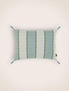 Housse de coussin à rayures Lyson en teinte Glacier 