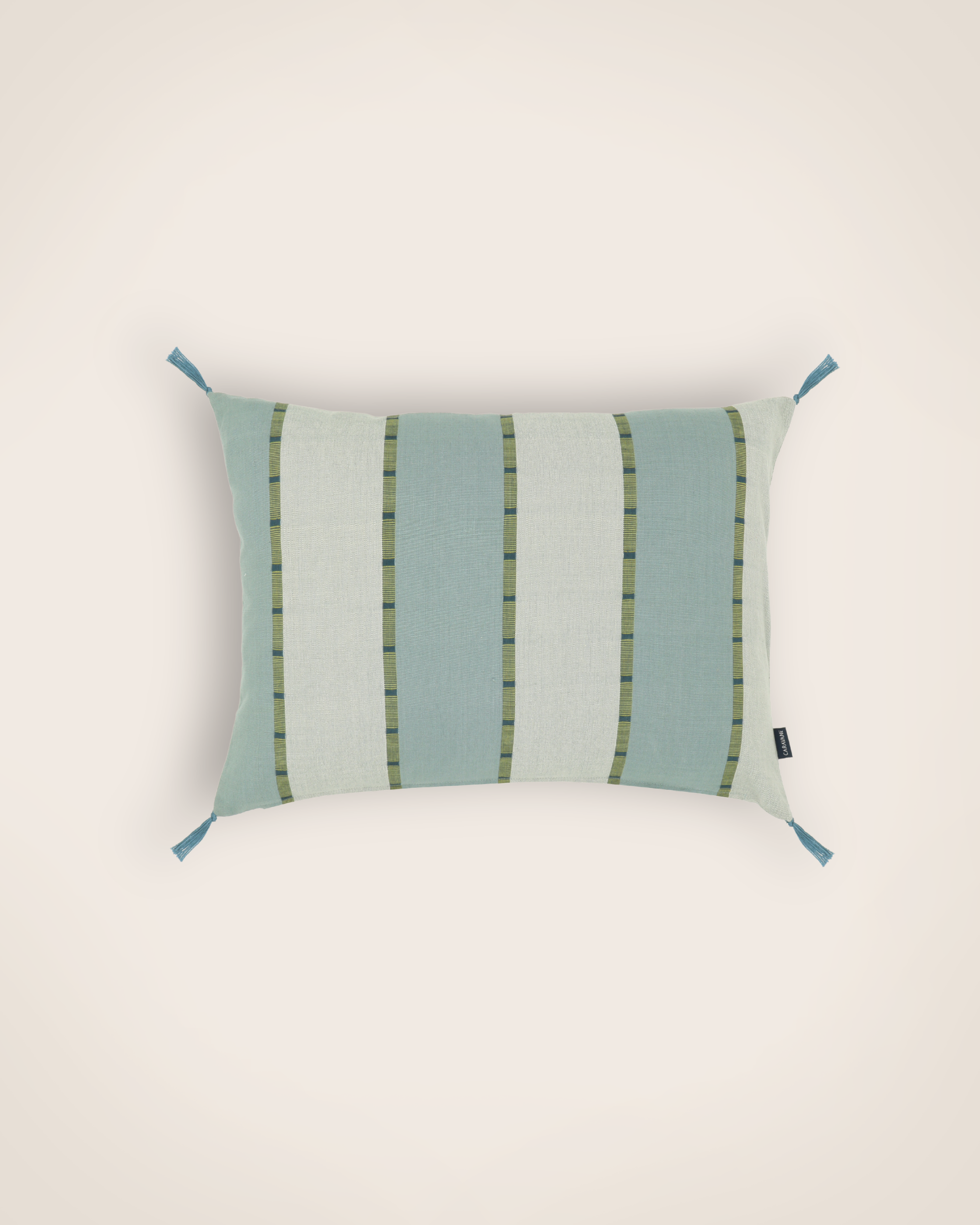 Housse de coussin à rayures Lyson en teinte Glacier 