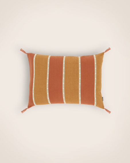 Ensemble de deux coussins Noely en teinte Sarrasin en coton