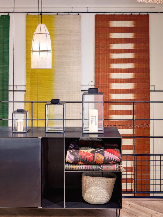 Lanternes élégantes en verre et acier brut Aladin