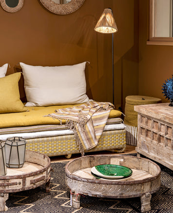 Abat-jour pour lampadaire de salon en raphia