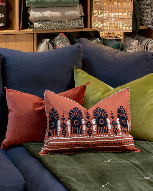 Housse de coussin en coton à motifs Naya