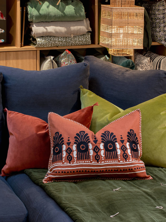 Housse de coussin en coton à motifs Naya