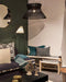 Suspension Halo en rotin noir