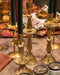 Set de 3 bougeoirs en fer martelé dorés Jya