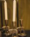 Décoration : bougeoir doré pour chandelle