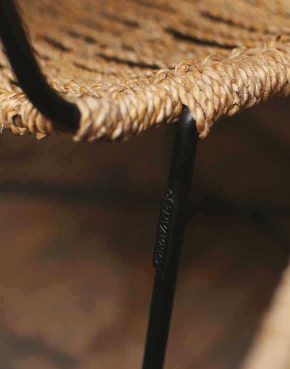 Zoom sur la fibre de bananier de la chaise végétale