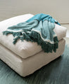 Tapis Adao couleur Lac en lin et jute avec dessous en coton