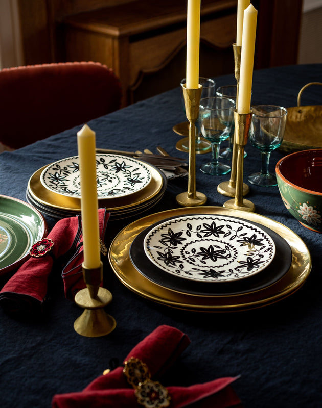 Bougeoir doré pour tables de fête