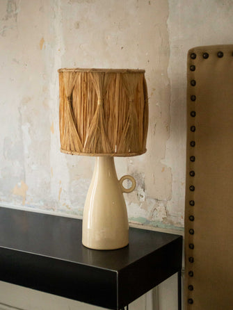 Lampe de bureau en bambou tressé 