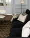 Housse de coussin en coton pour un salon noir et blanc