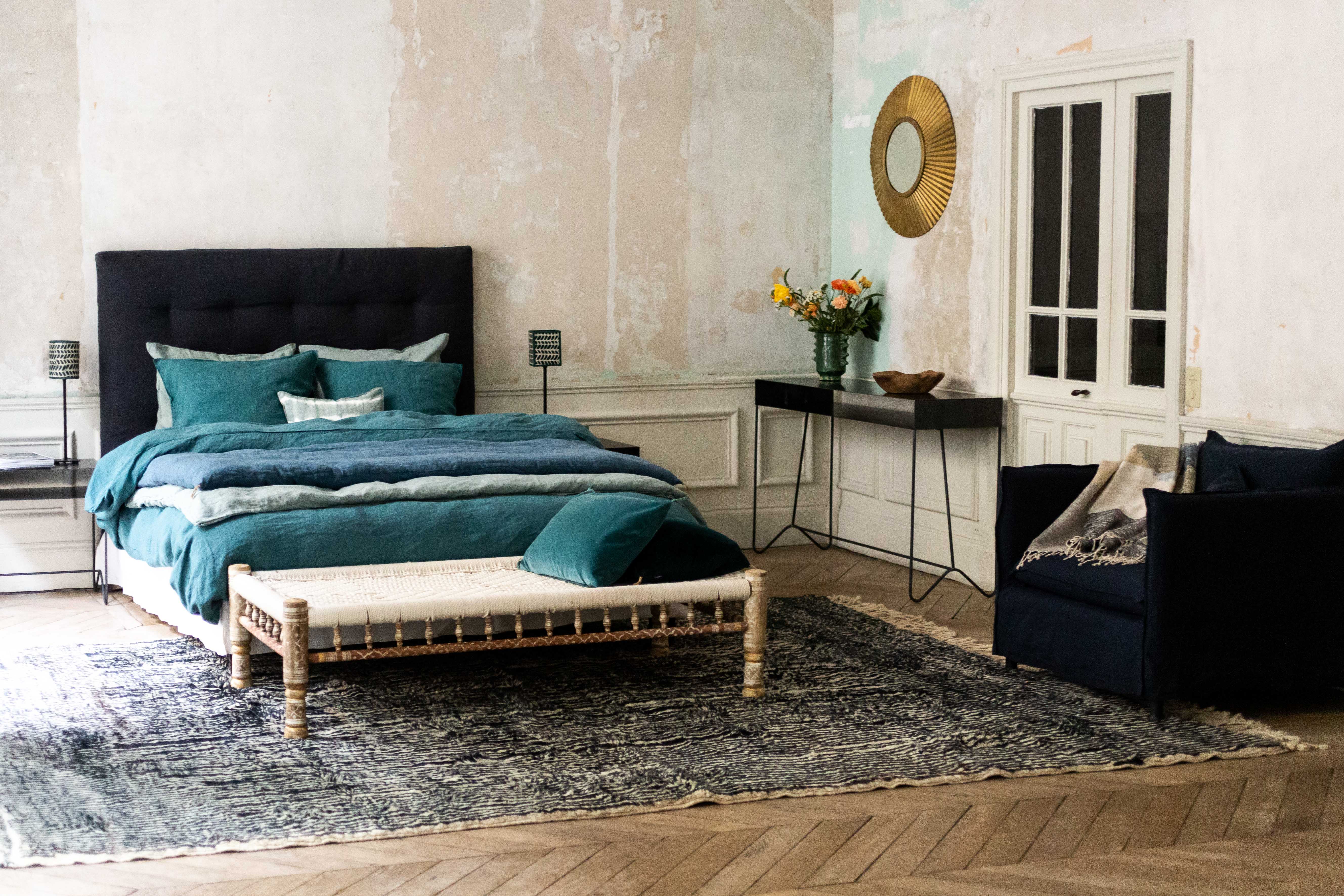 Inspiration : décoration d'intérieur pour une chambre bleu / verte
