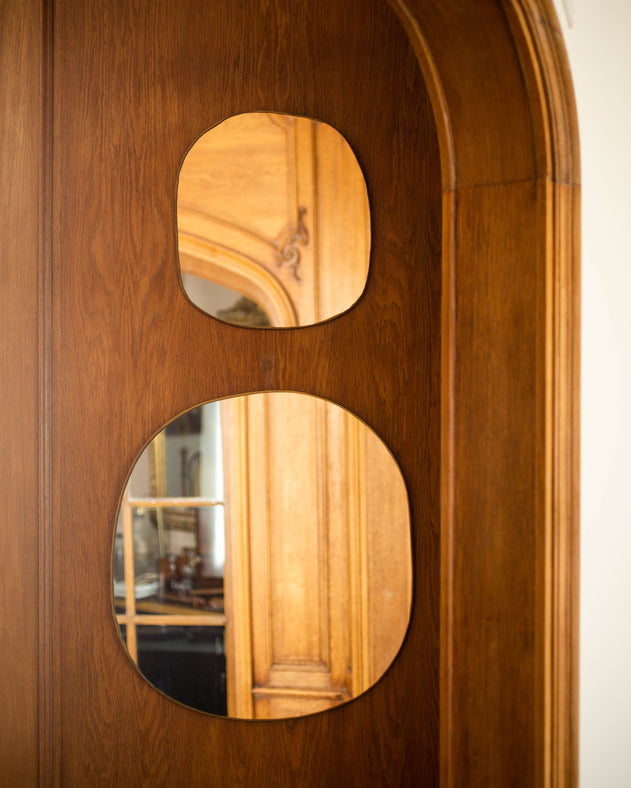 ensemble de deux miroirs en laiton doré Ame